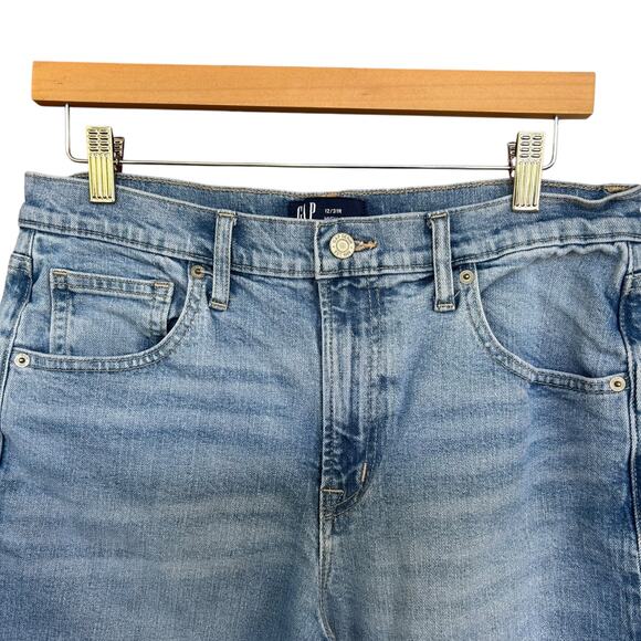 GAP Denim Women's High Rise Wide Leg Crop Light-Wash Jeans Size 12/31R - Picture 3 of 5